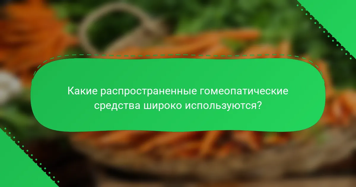 Какие распространенные гомеопатические средства широко используются?