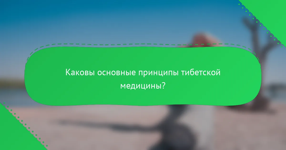 Каковы основные принципы тибетской медицины?