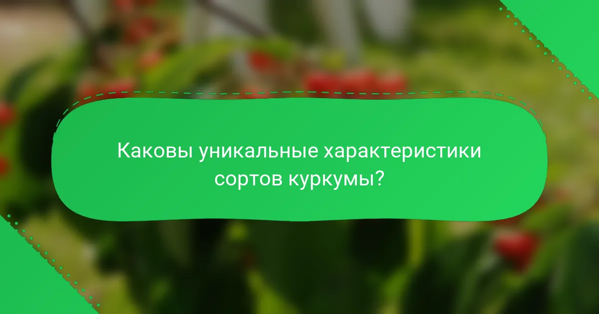 Каковы уникальные характеристики сортов куркумы?